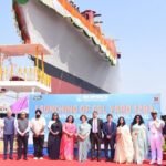 NGOPV Srishti at her launch ceremony at Goa Shipyard