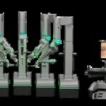 SSi Mantra 3 surgical robot with robotic arms and surgeon console