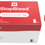 StopBleed haemostatic powder box and bottle, the Bengaluru startup Miraqules' anti-bleeding product