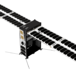 Render of TakeMe2Space's MOI 6U satellite bus with deployed solar wings