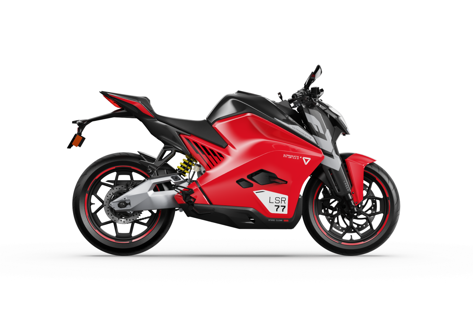 Ultraviolette F77 Mach 2 electric motorcycle, official company studio photo