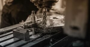 CNC milling cutter shaping a precision metal component
