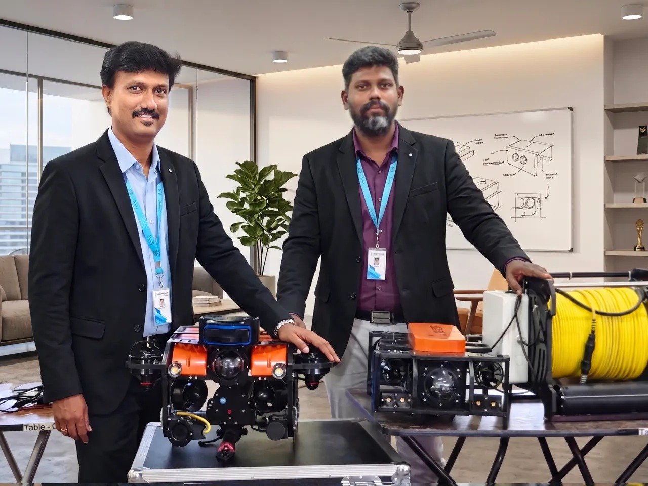 Vikra Ocean Tech's remotely operated vehicles with the company's founders