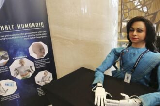 Vyommitra, ISRO half-humanoid robot astronaut, at her unveiling