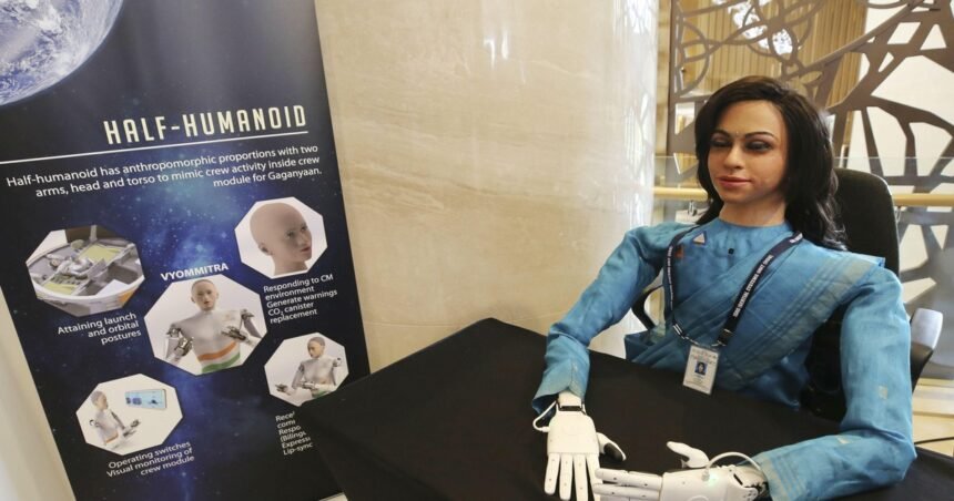Vyommitra, ISRO half-humanoid robot astronaut, at her unveiling