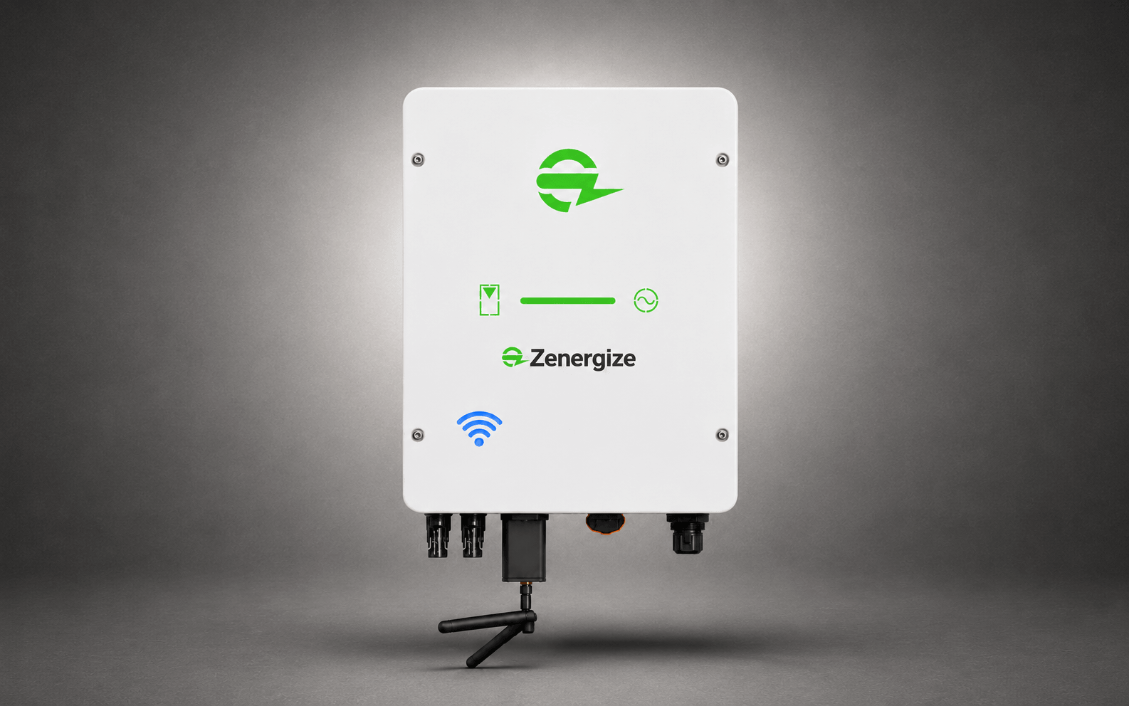 Zenergize SiC solar inverter studio product shot