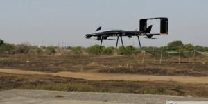 Alt text: ideaForge ZOLT VTOL tactical UAV during a test flight